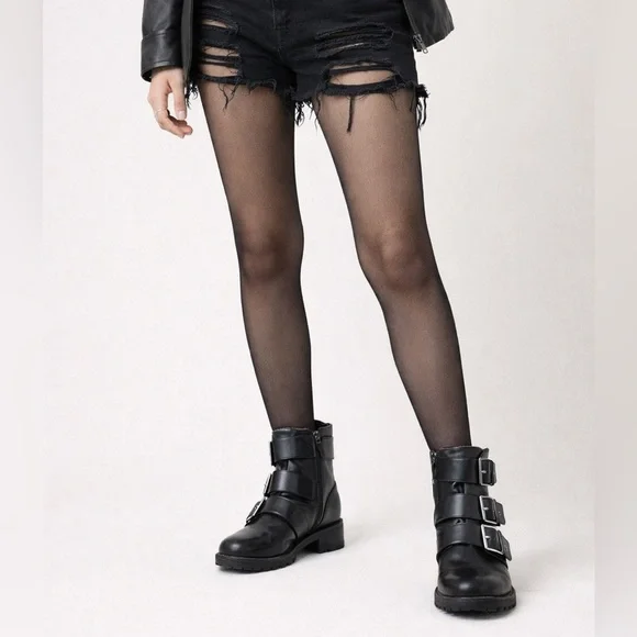 Blondo Camila Waterproof Black Leather Triple Buckle Moto Boots 9 - Picture 2 of 12